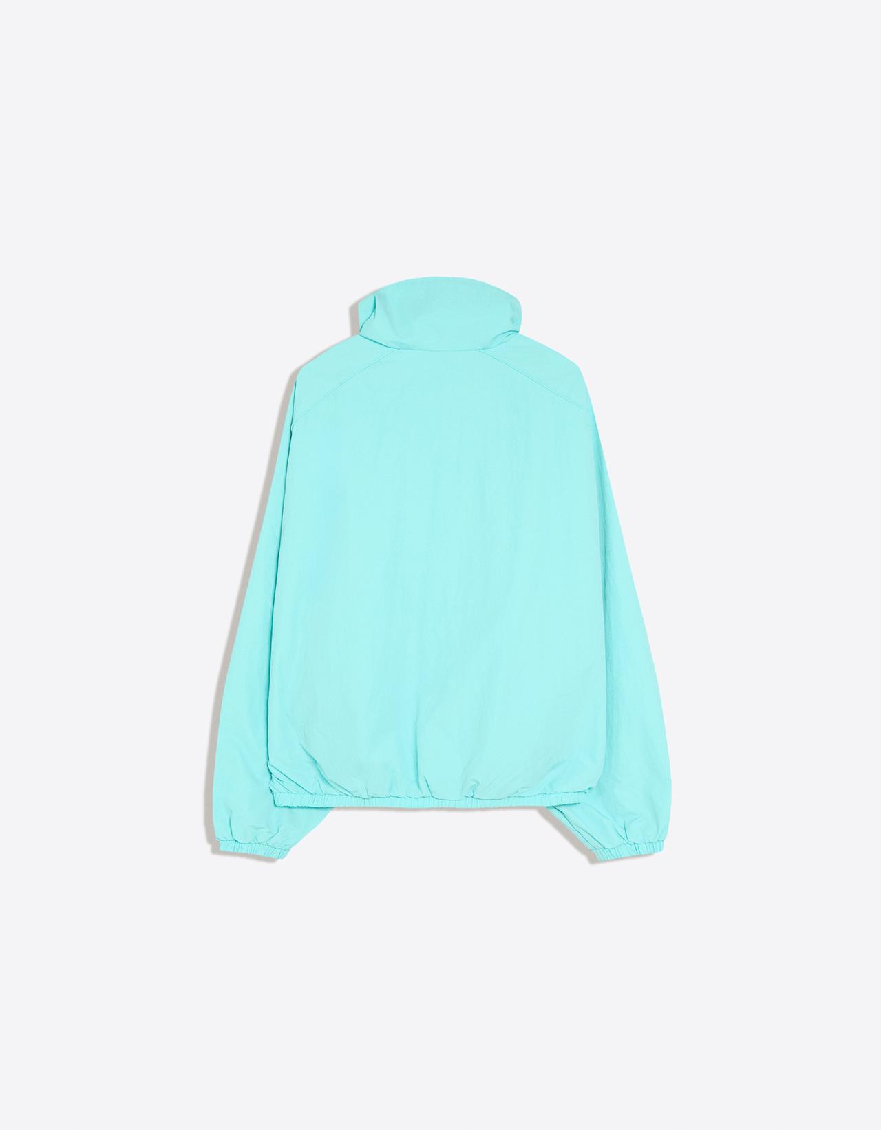 Oversize nylon batwing sleeve jacket — Turquoise