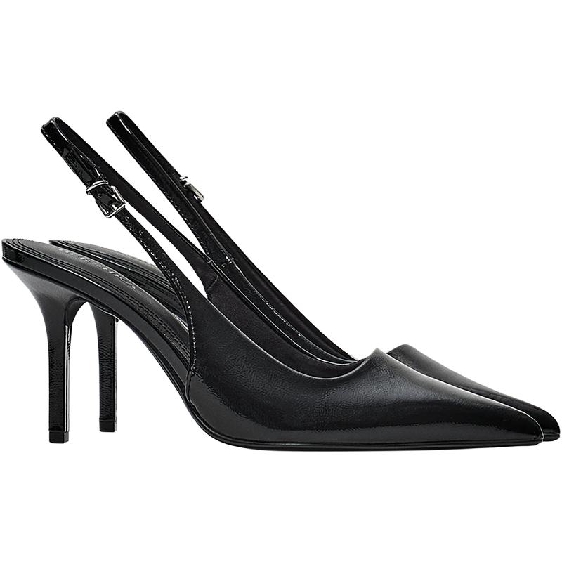 High-heel slingback shoes — BLACK