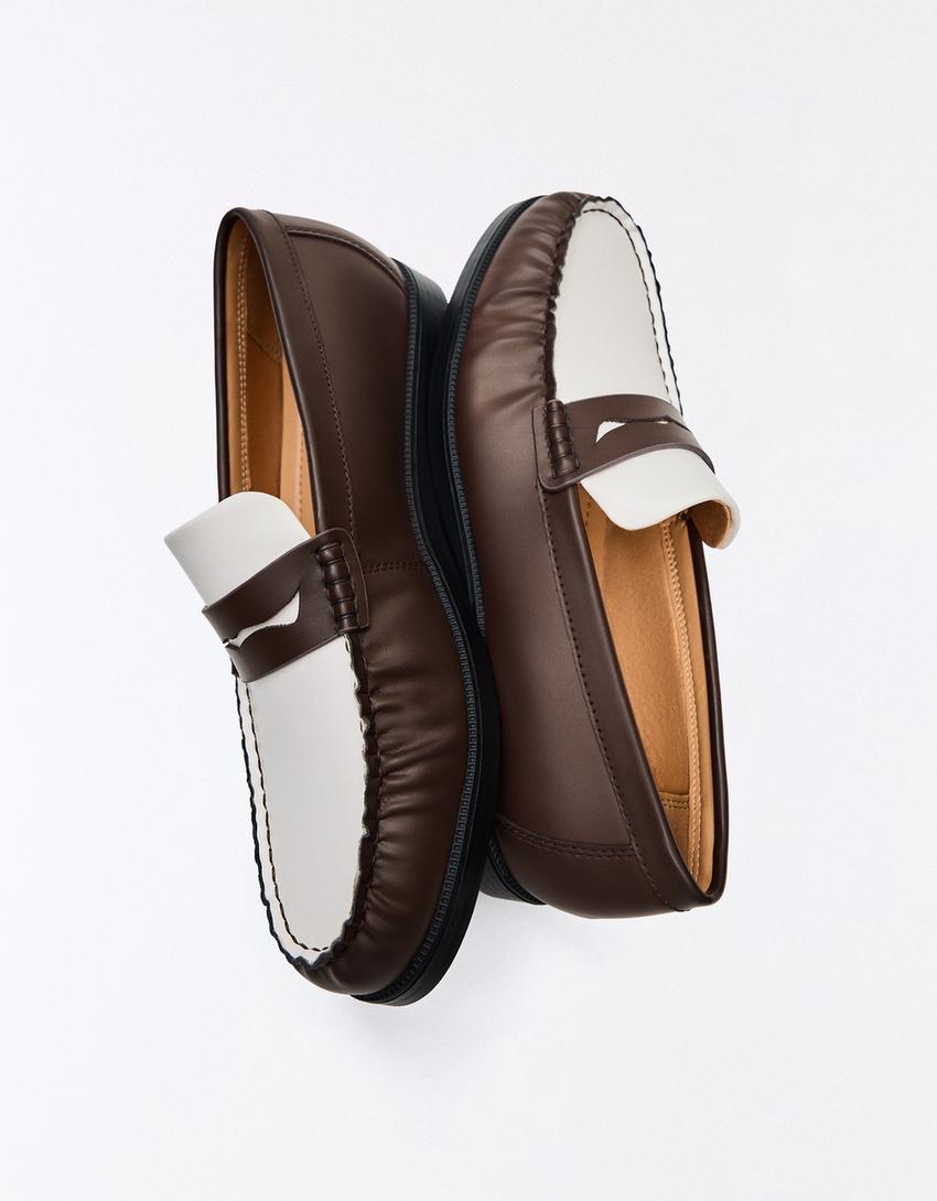 Gathered loafers-Two-tone