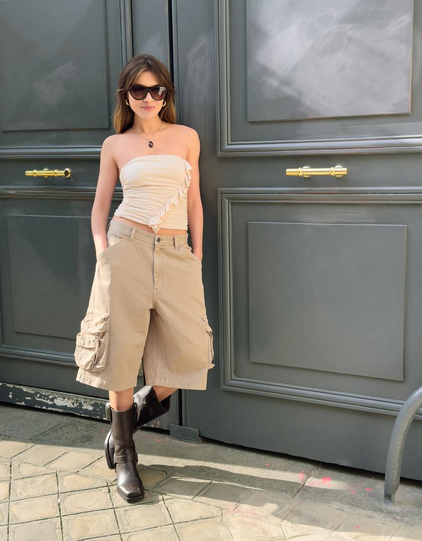 Ruched top-Cream-2