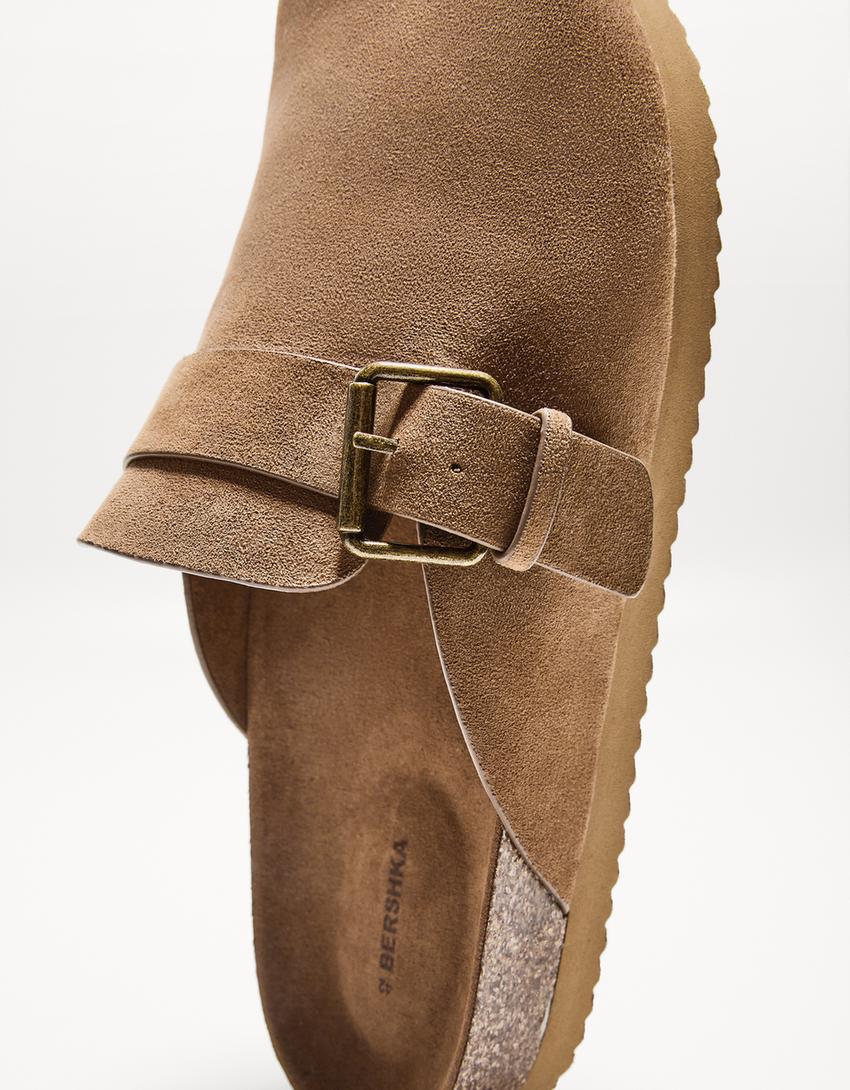 Socas fivela pormenor tachas-Marrom