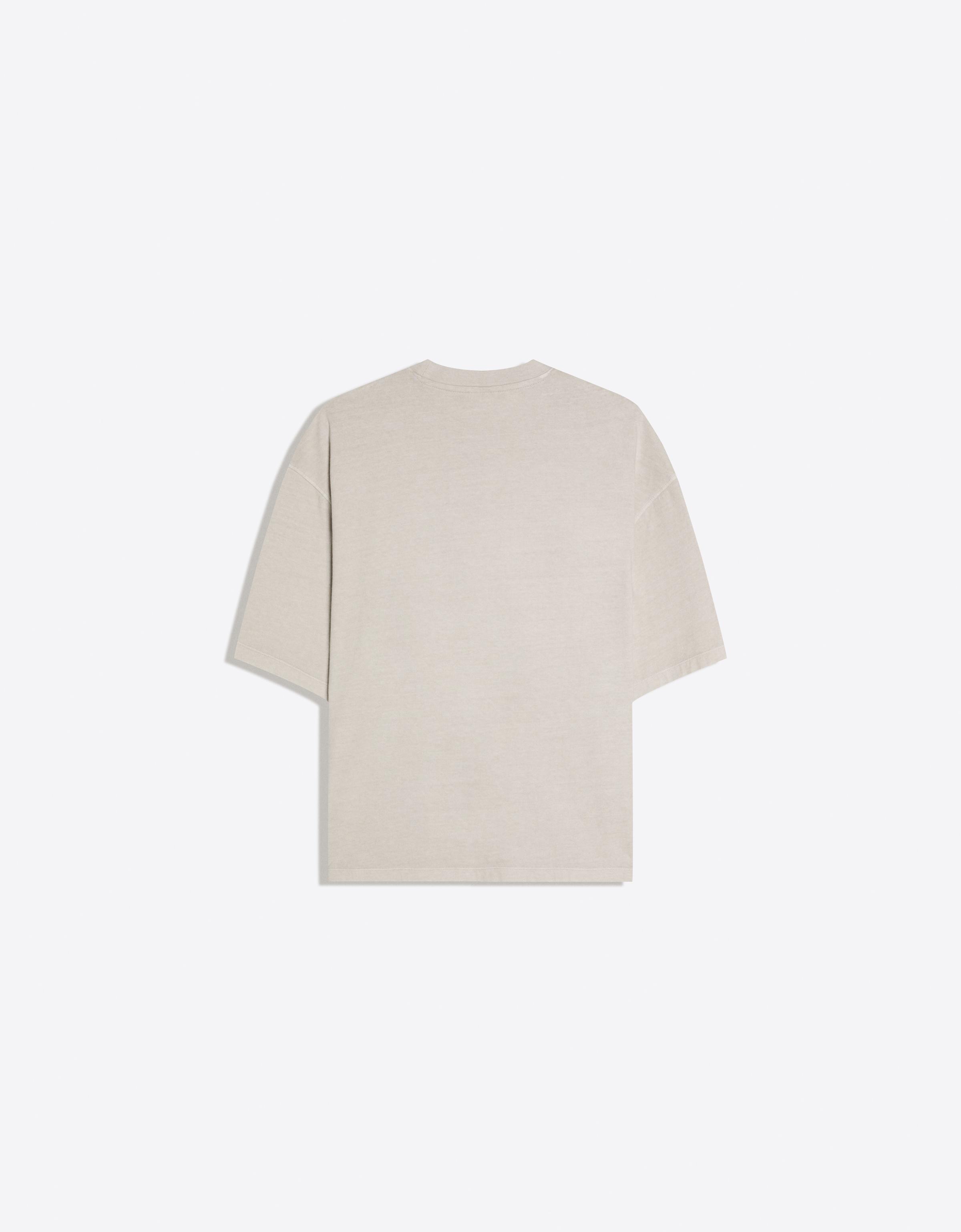 Boxy fit print T-shirt — Stone