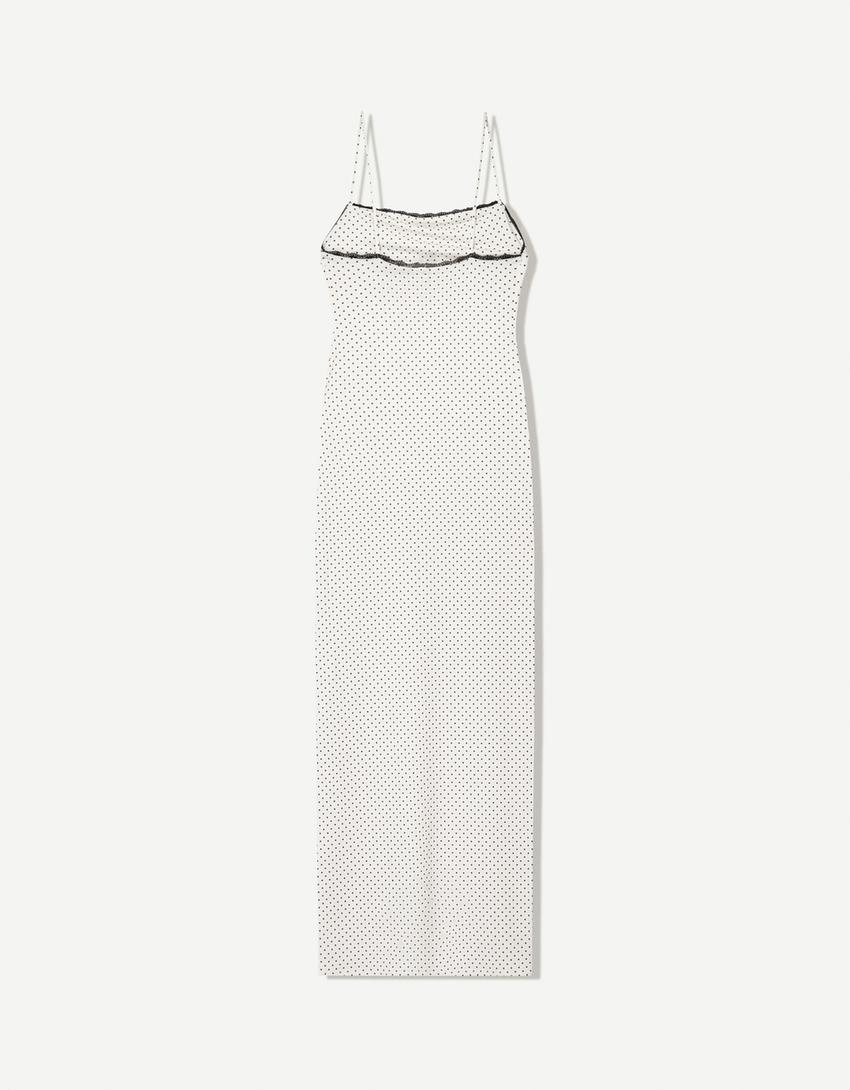 Printed strappy midi dress