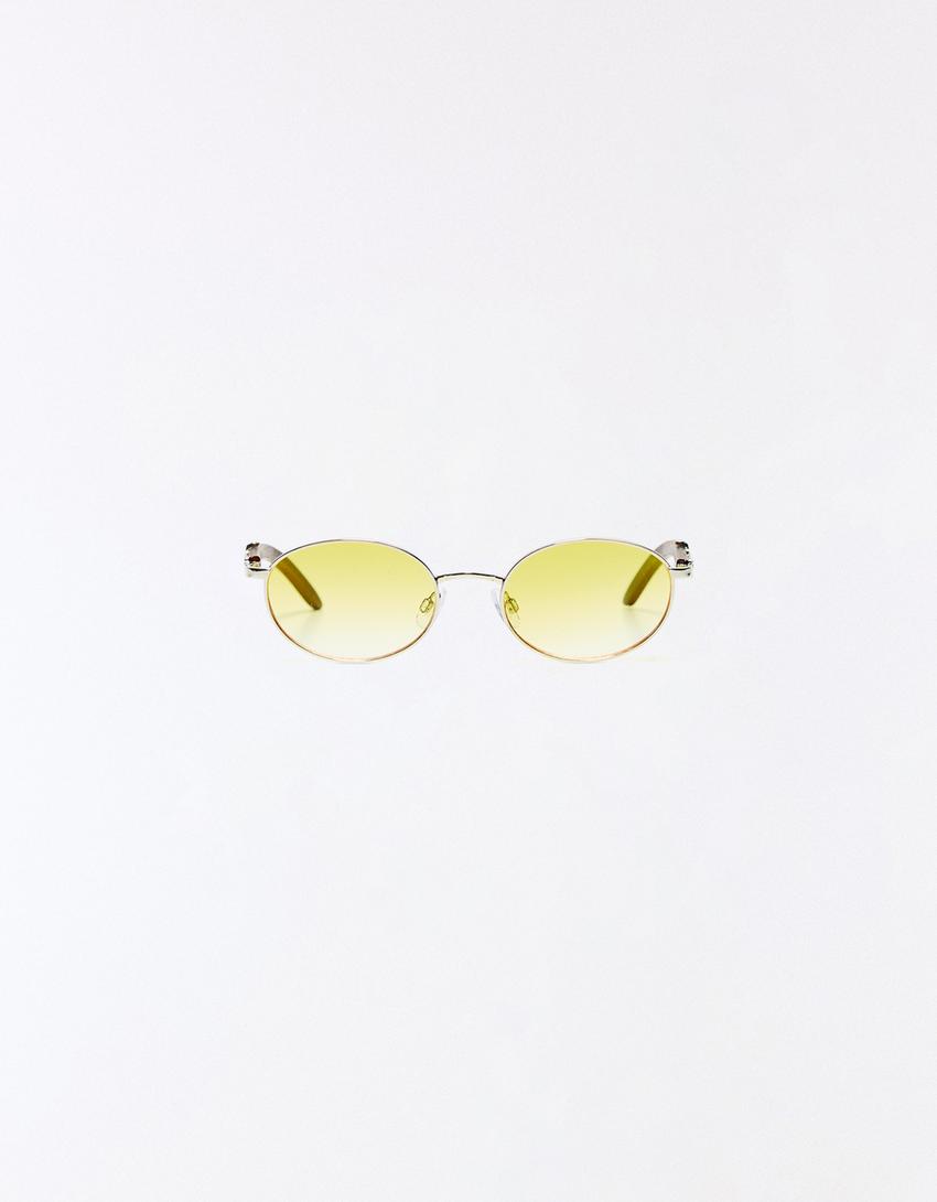 Occhiali da sole ovali-Giallo
