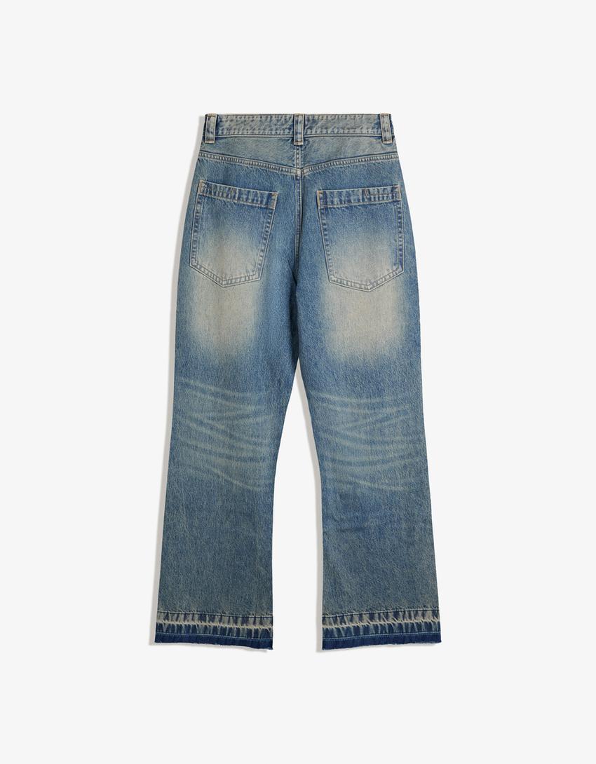 Jeans baggy flare-Azul lavado
