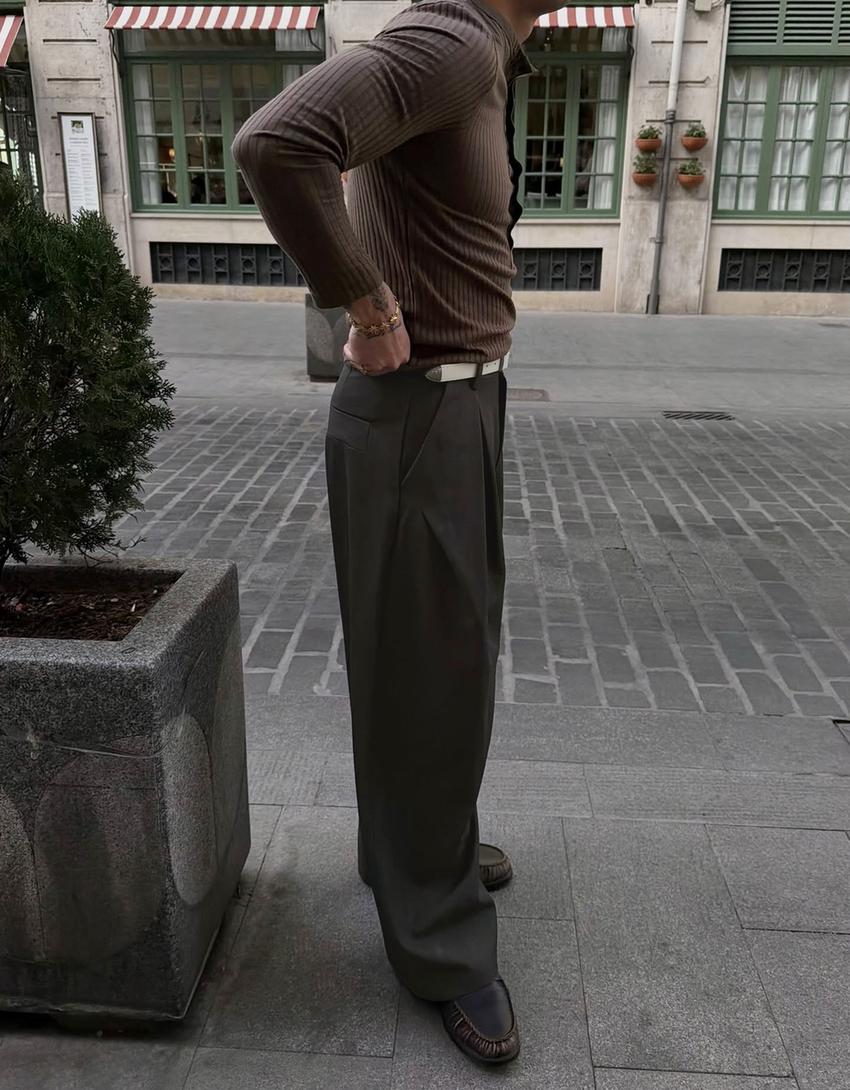 Pantalon super baggy fit-Gris foncé