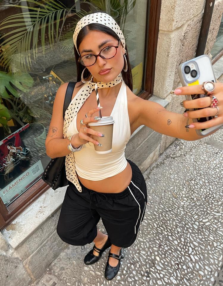 Puantiye kravat fular