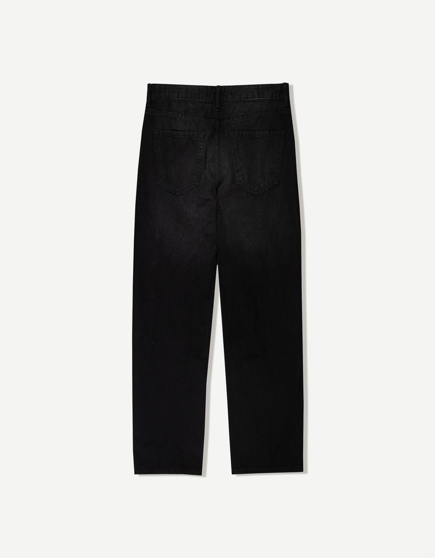 Jeans straight-Negro-4