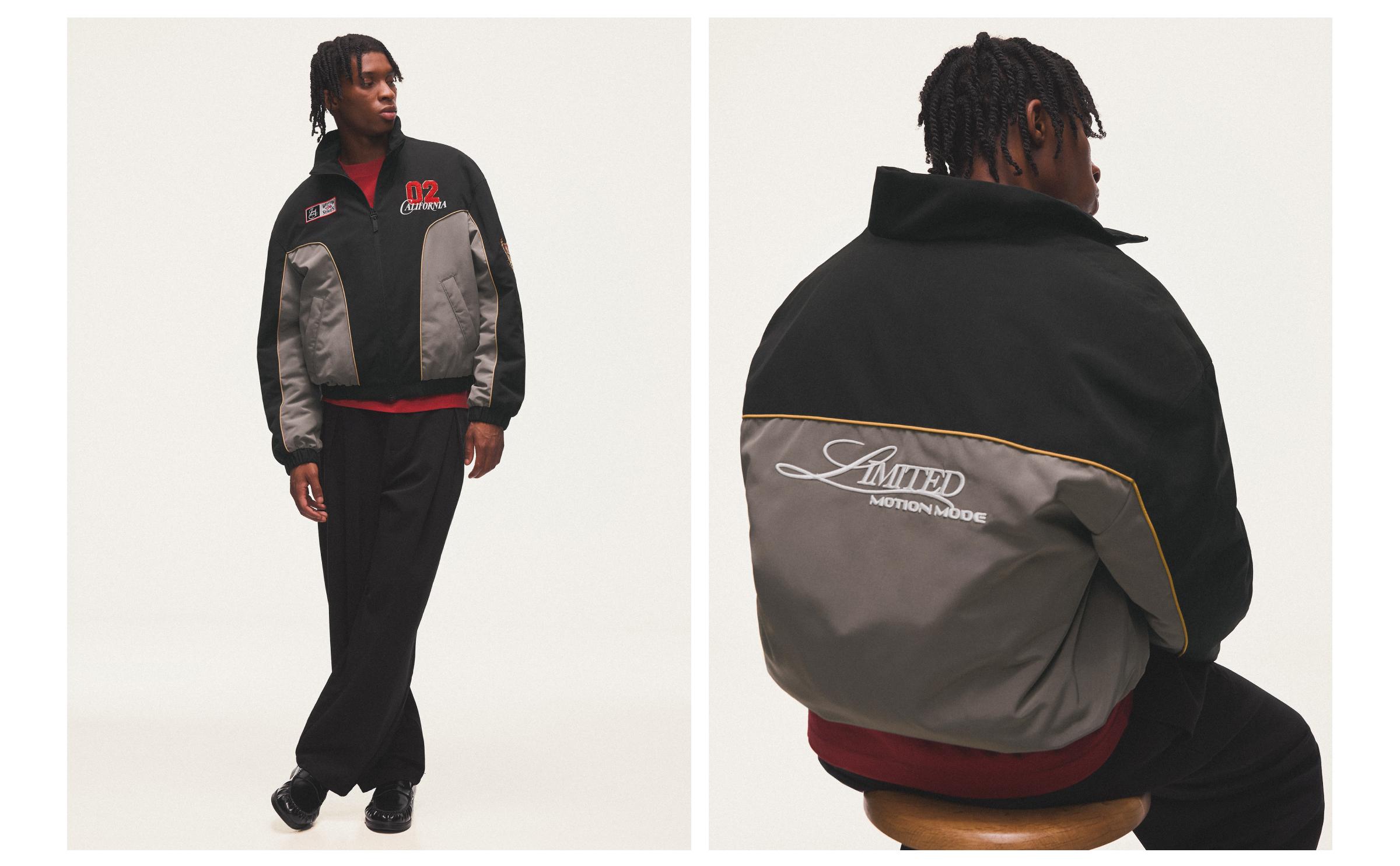 Printed zip-up jacket — Black