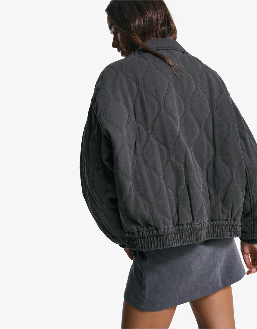 Faded-effect jacket-Dark grey-2