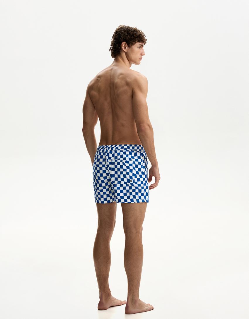 Bañador print cuadros-Azul
