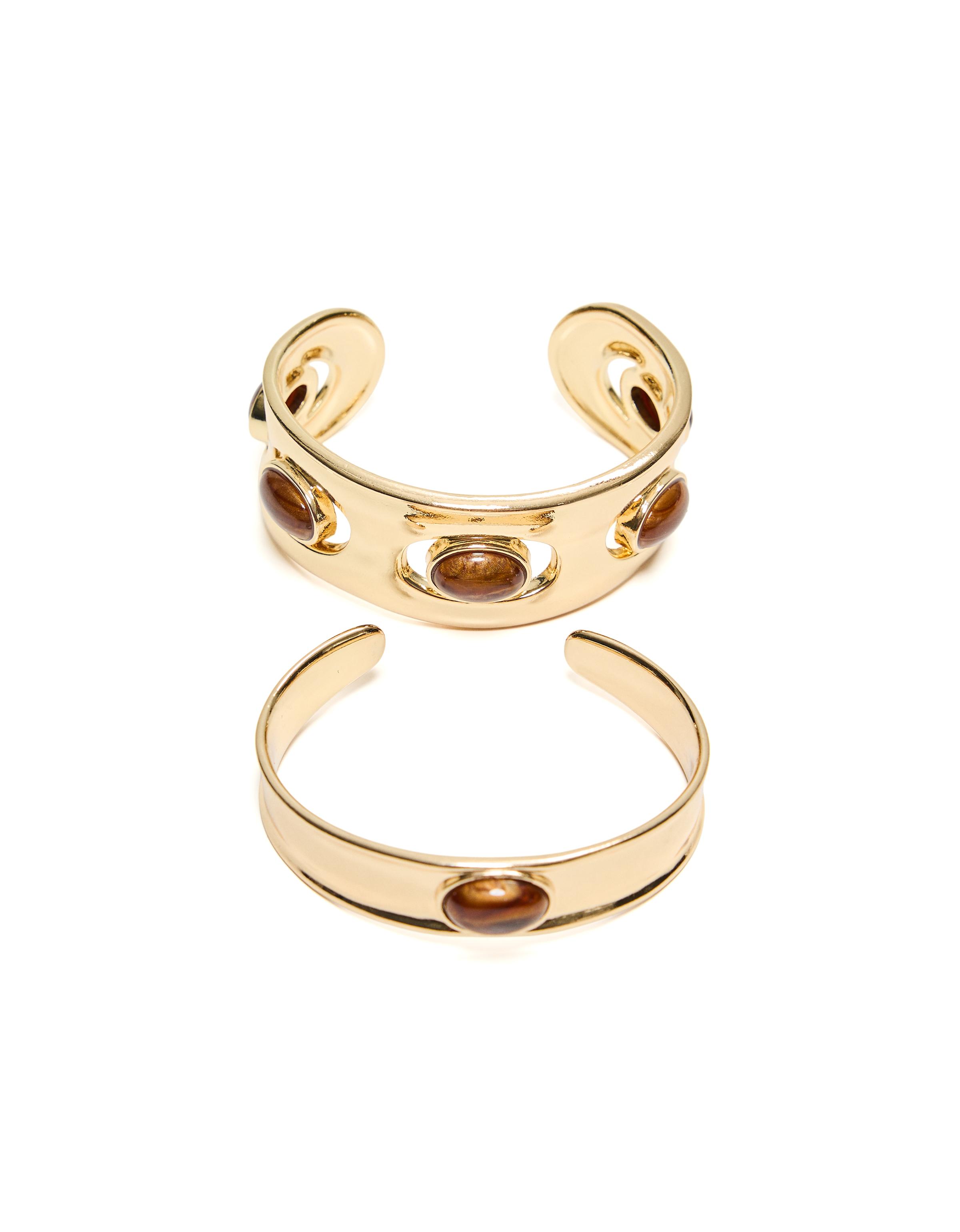 Stone bracelet pack — Gold