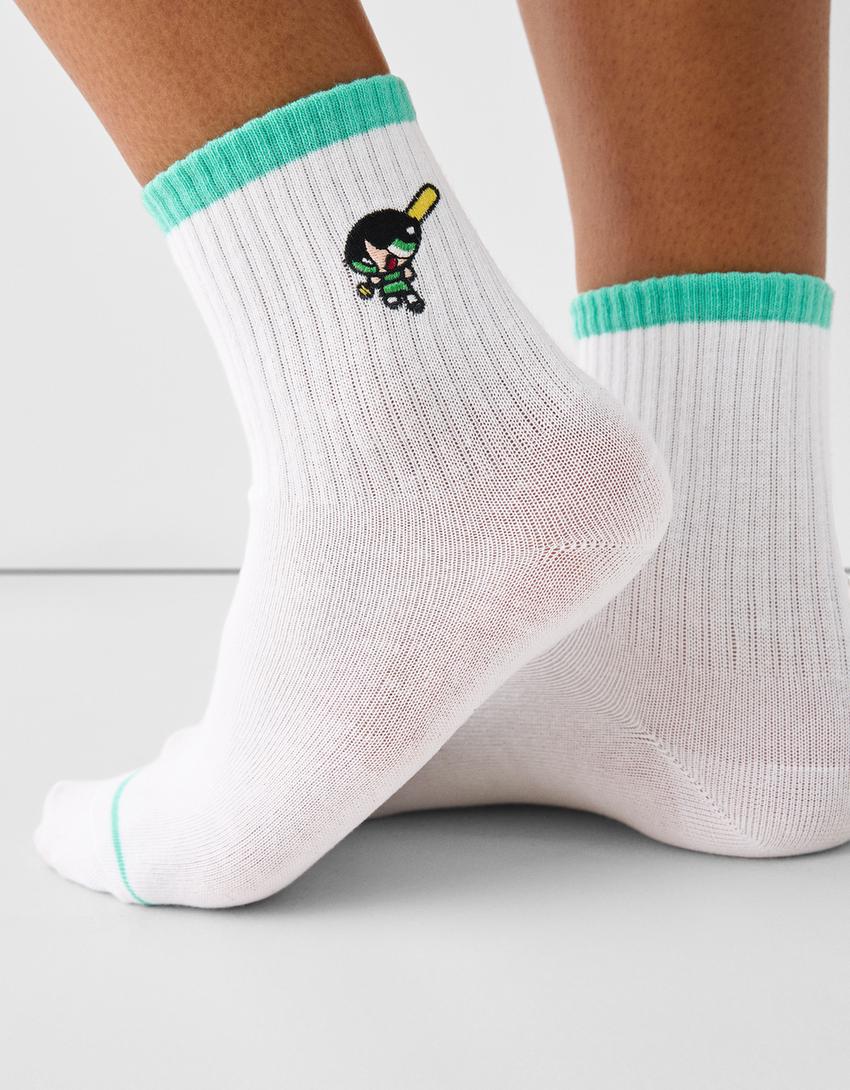 3-pack of Powerpuff Girls socks-White