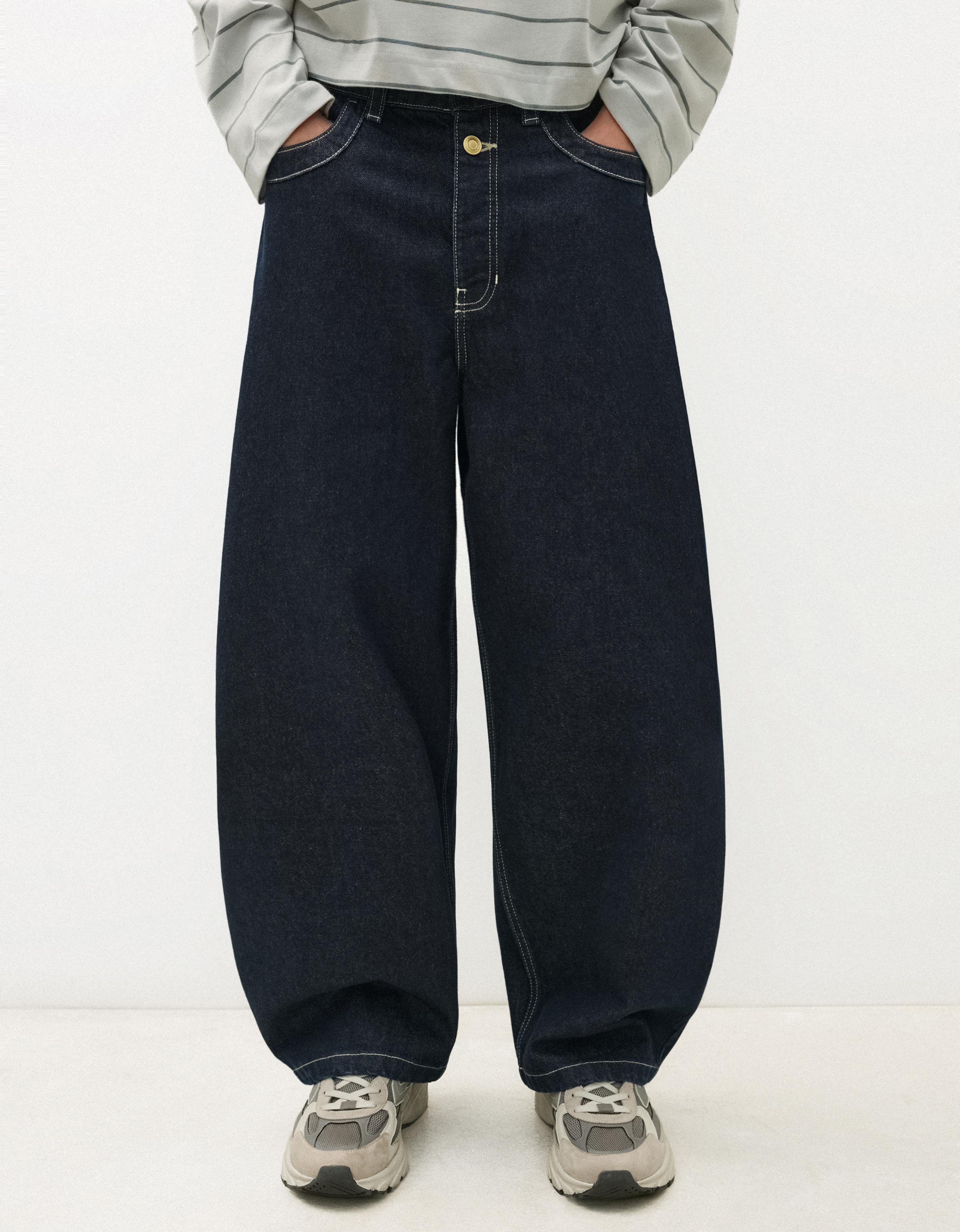 Barrel fit jeans — Navy