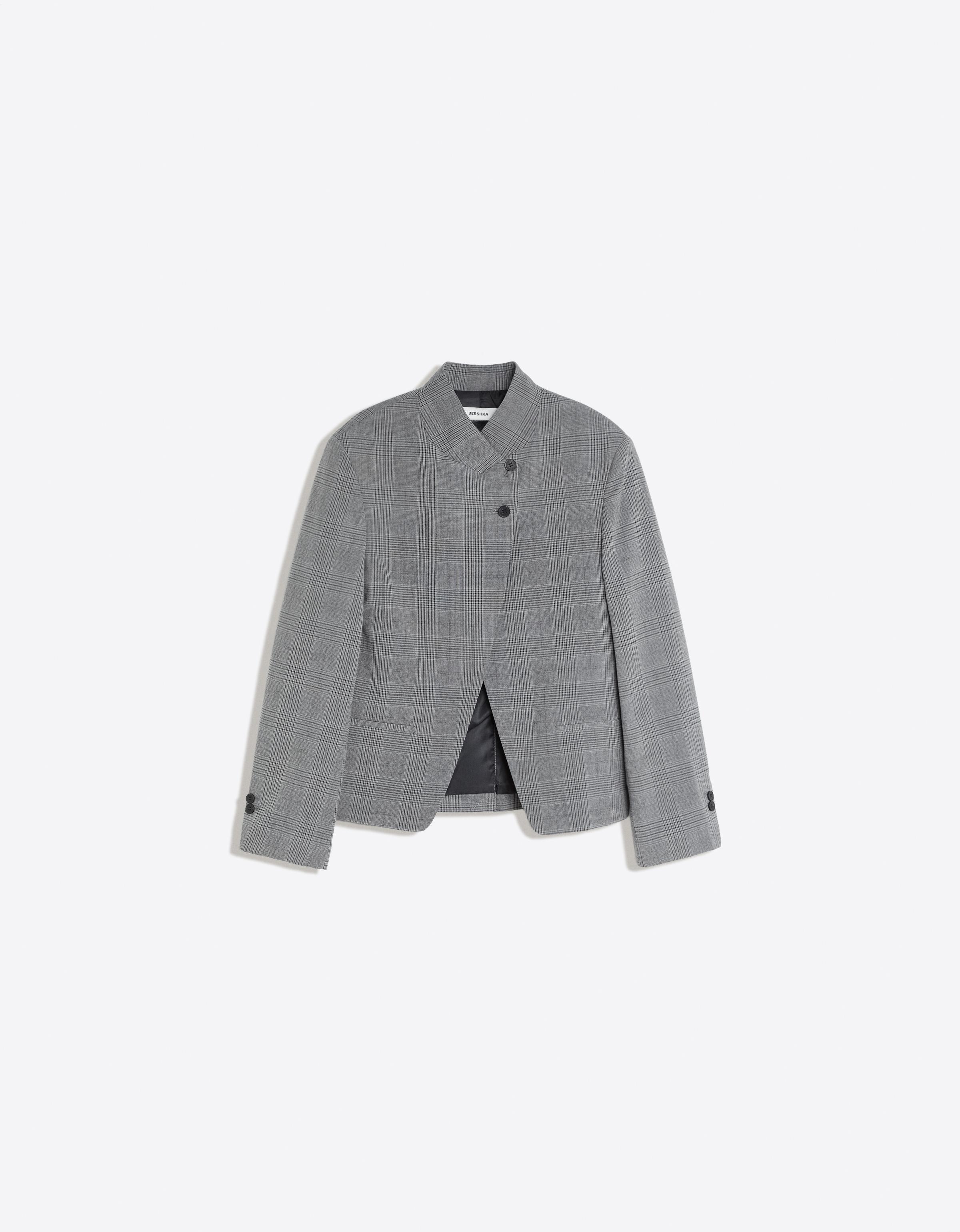 Double-breasted button-up blazer — Grey