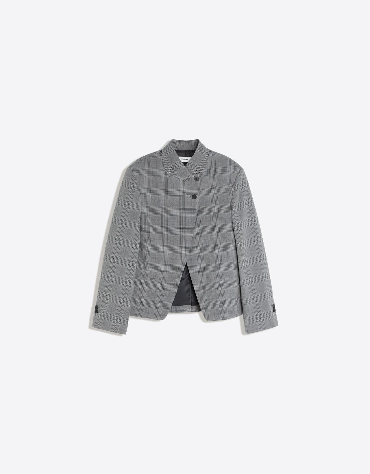 Double-breasted button-up blazer — Grey