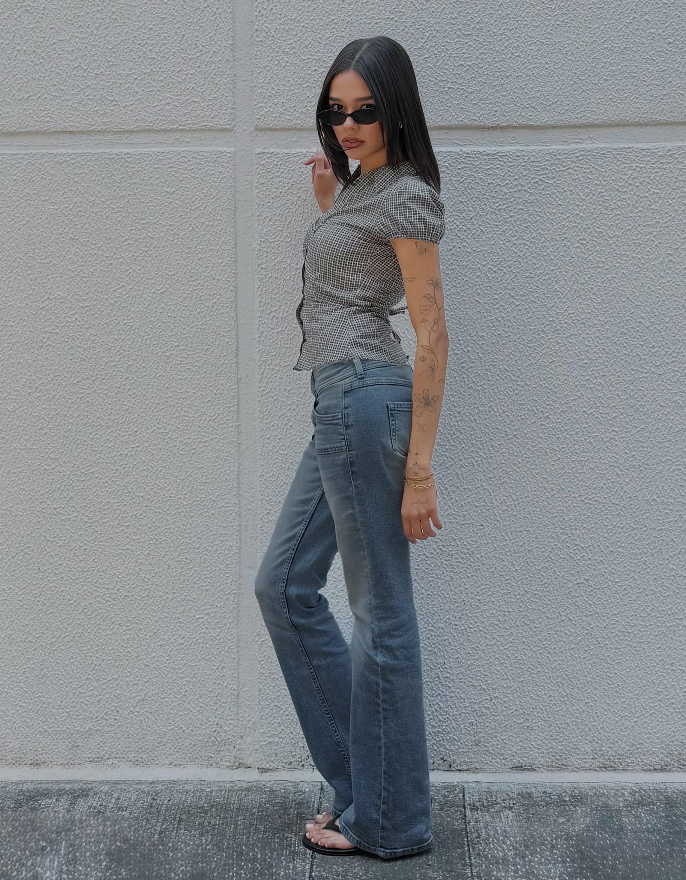 Low-rise boot-cut jeans — Blue