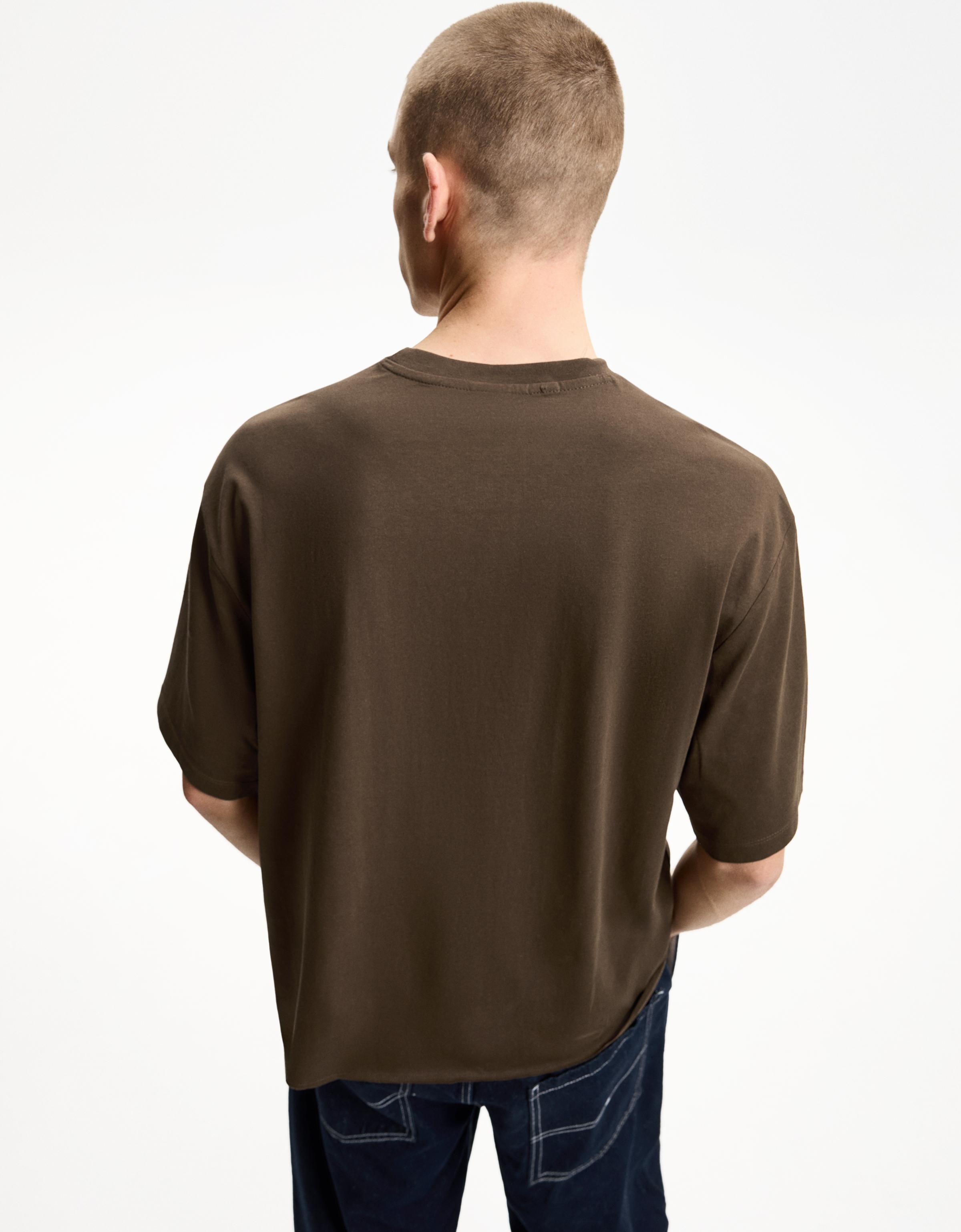 ★KODAK★ Striped short sleeve t-shirt BROWN Brown Graphic Tee Short Sleeve | Ally Fashion