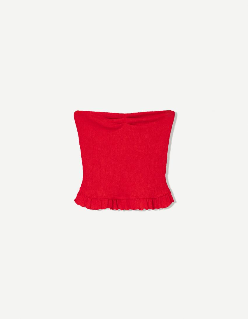 Top bandeau textura-Rojo-4