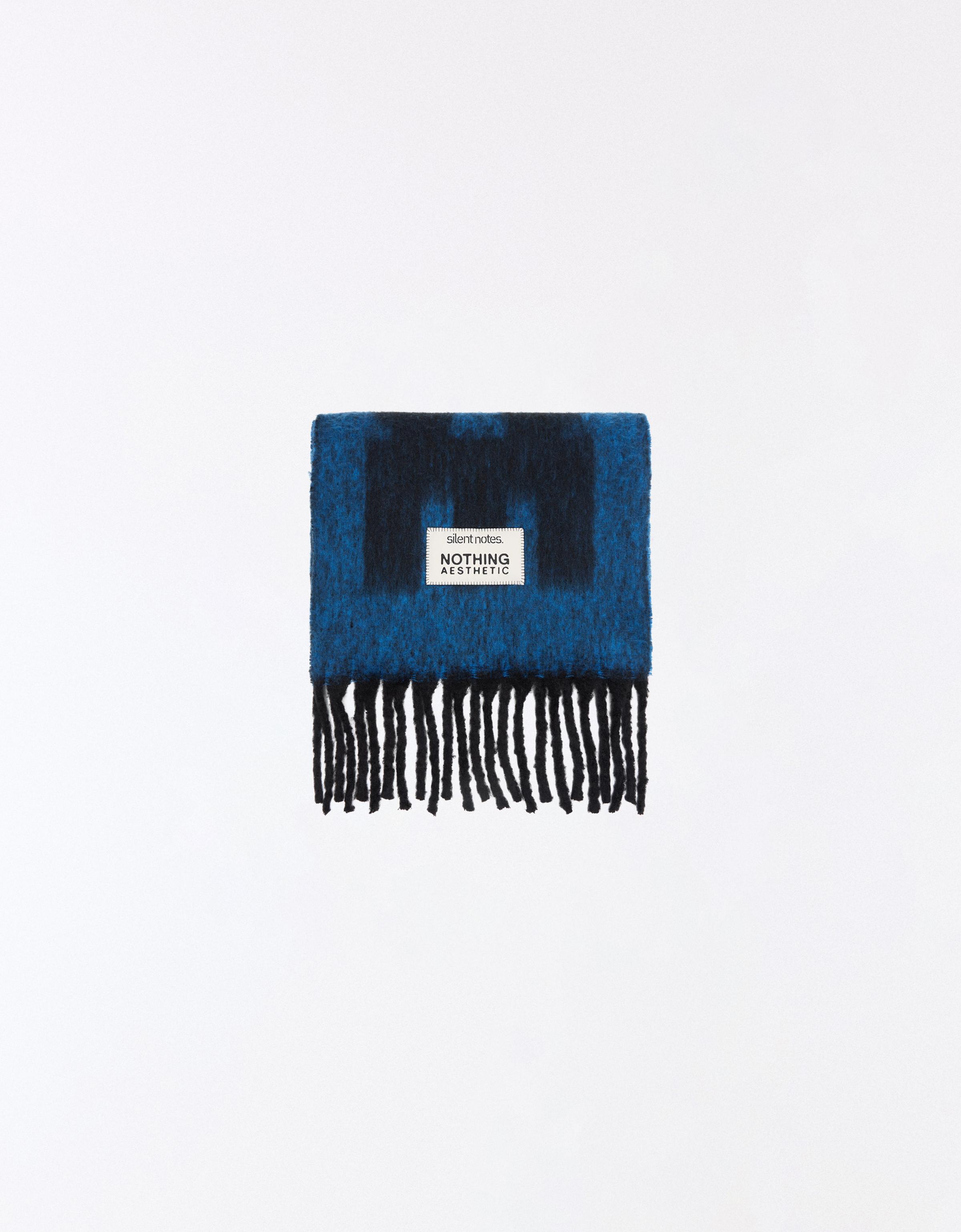 Maxi lettering scarf — Blue