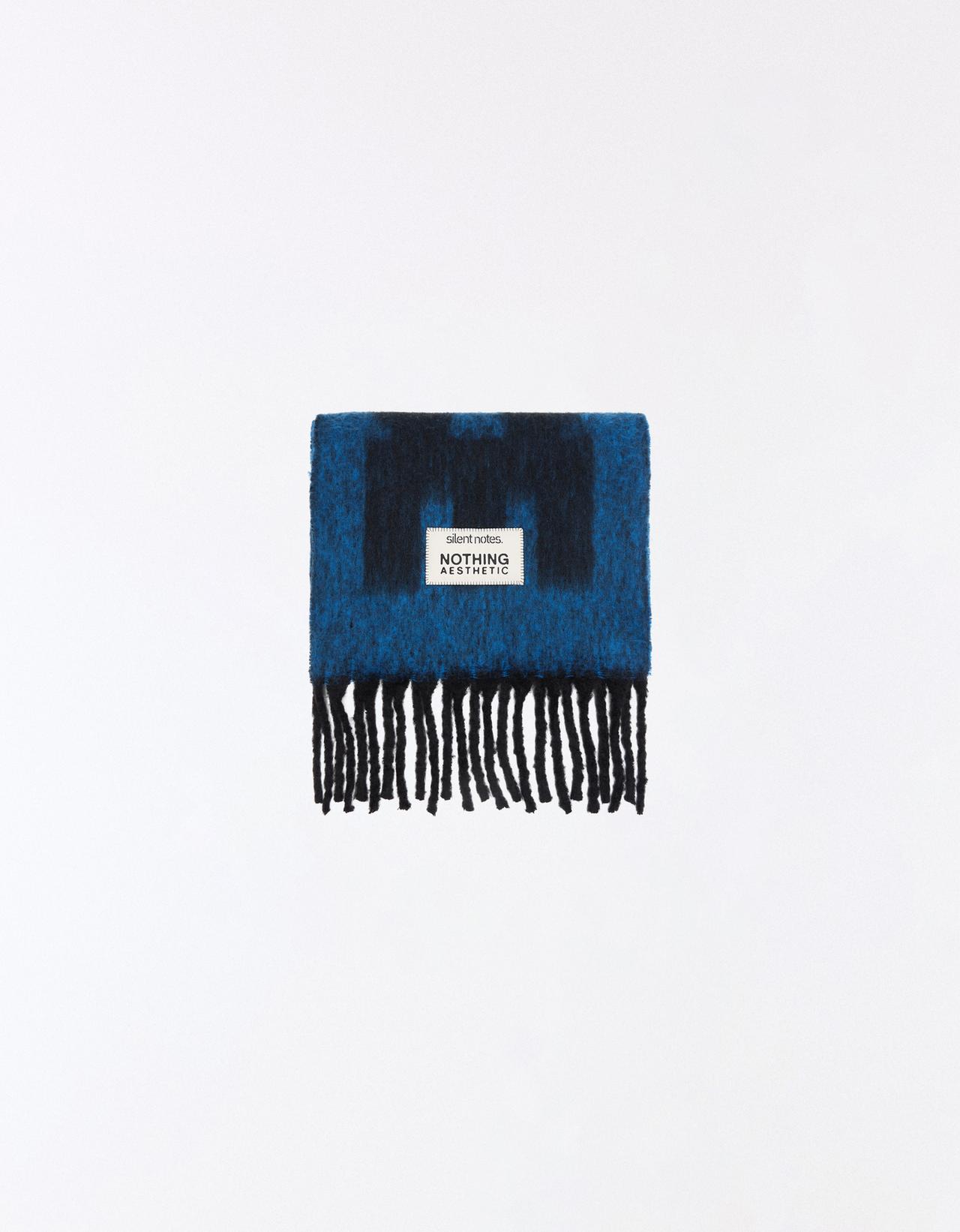 Maxi lettering scarf — Blue