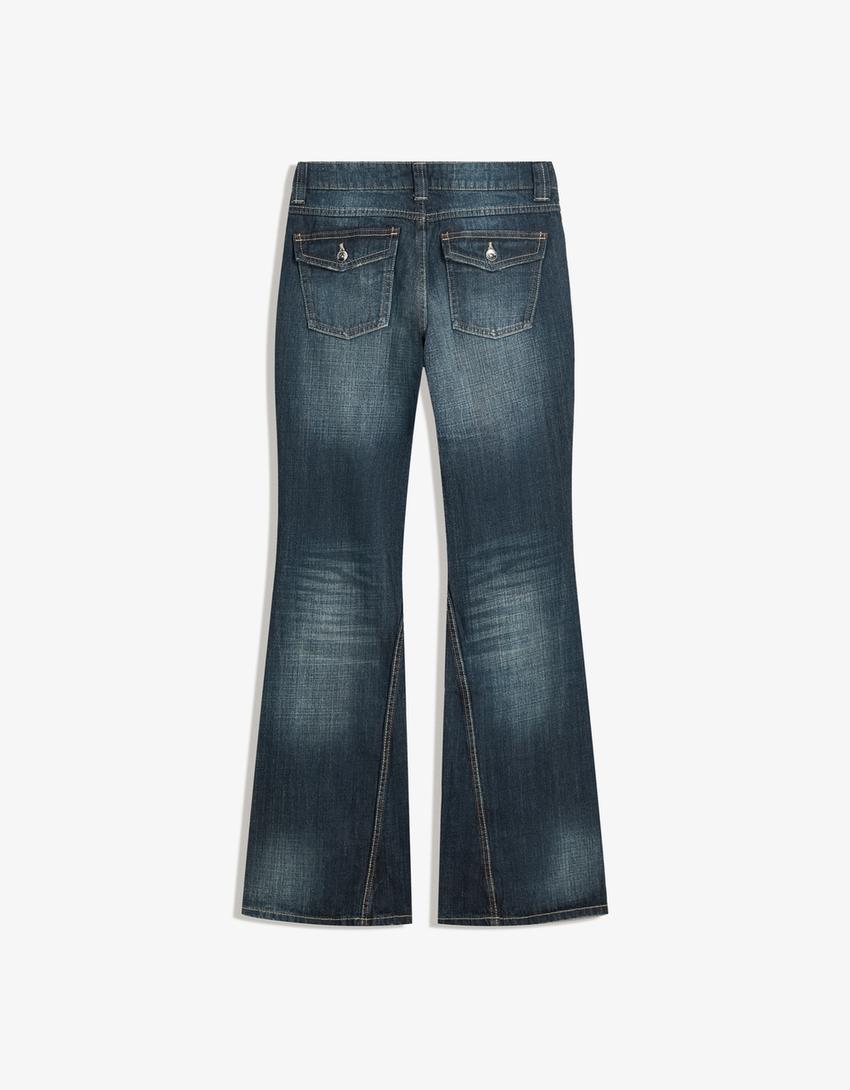 Jeans baggy flare-Azzurro Lavato-1