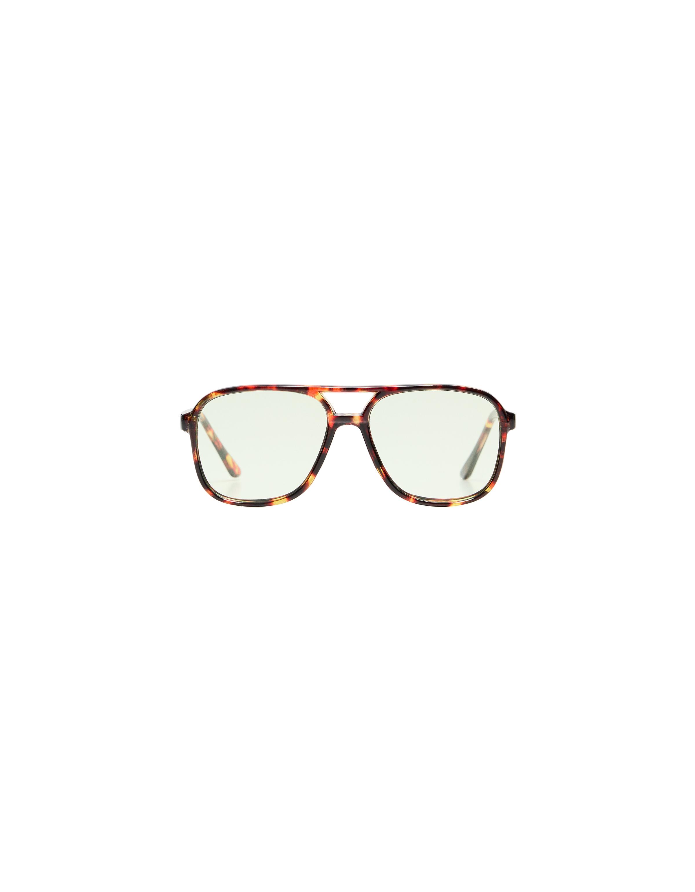 Retro plastic blue light glasses — Brown