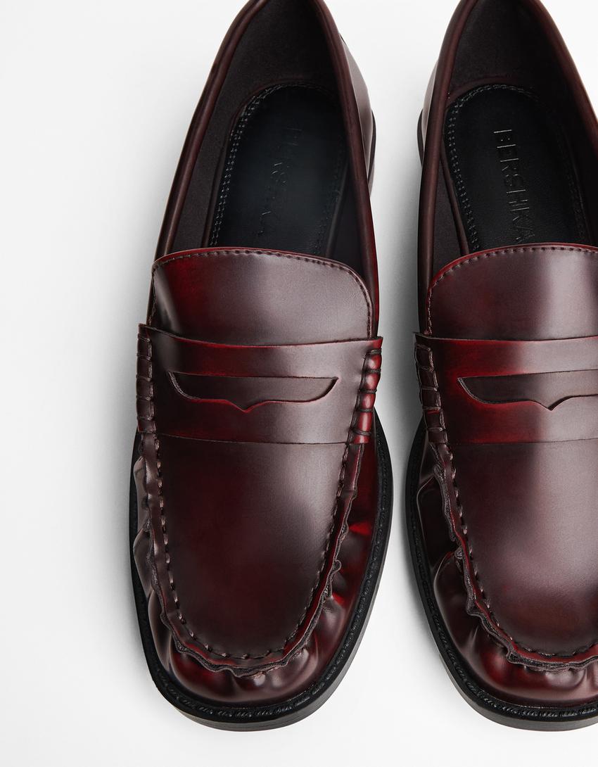 Mocassim detalhe franzido-Grená