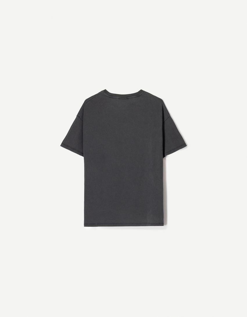 Shrek print short sleeve T-shirt-Grey-1