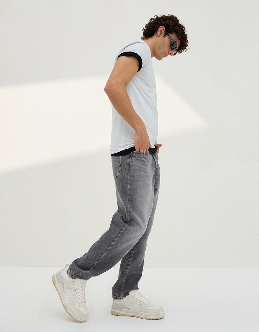 Jeans loose-Gris oscuro