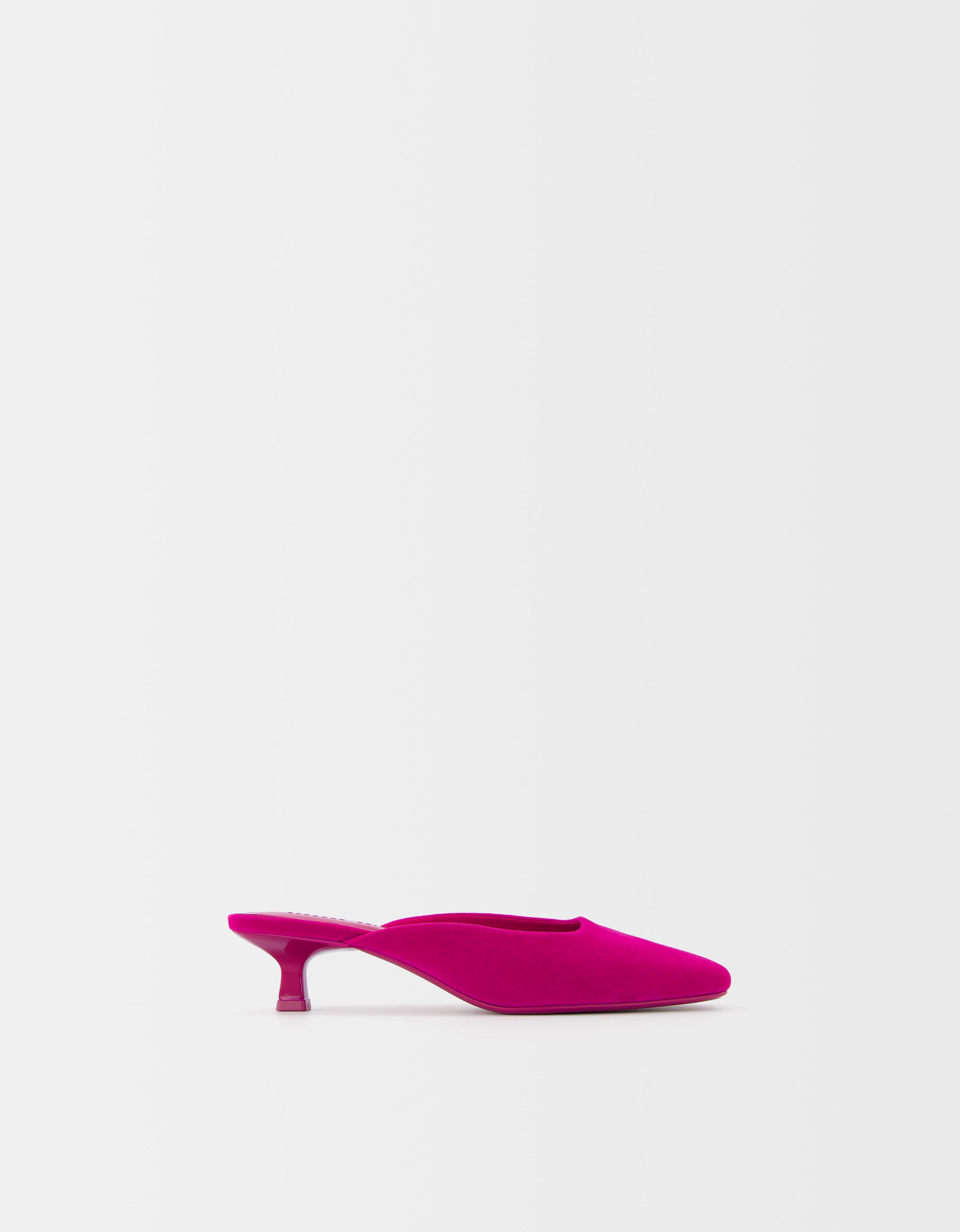 Bershka Absatzschuhe Aus Samt Im Mules-Stil Damen 39 Fuchsia