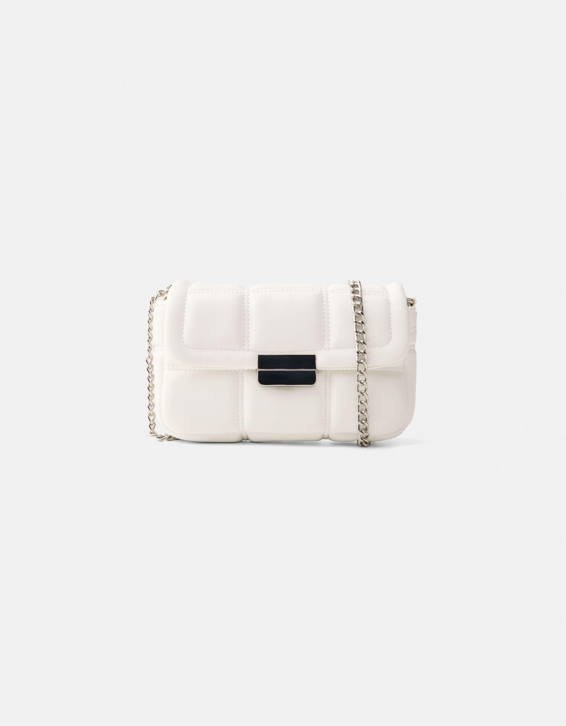 Bershka Gesteppte Mini-Tasche Damen Weiss