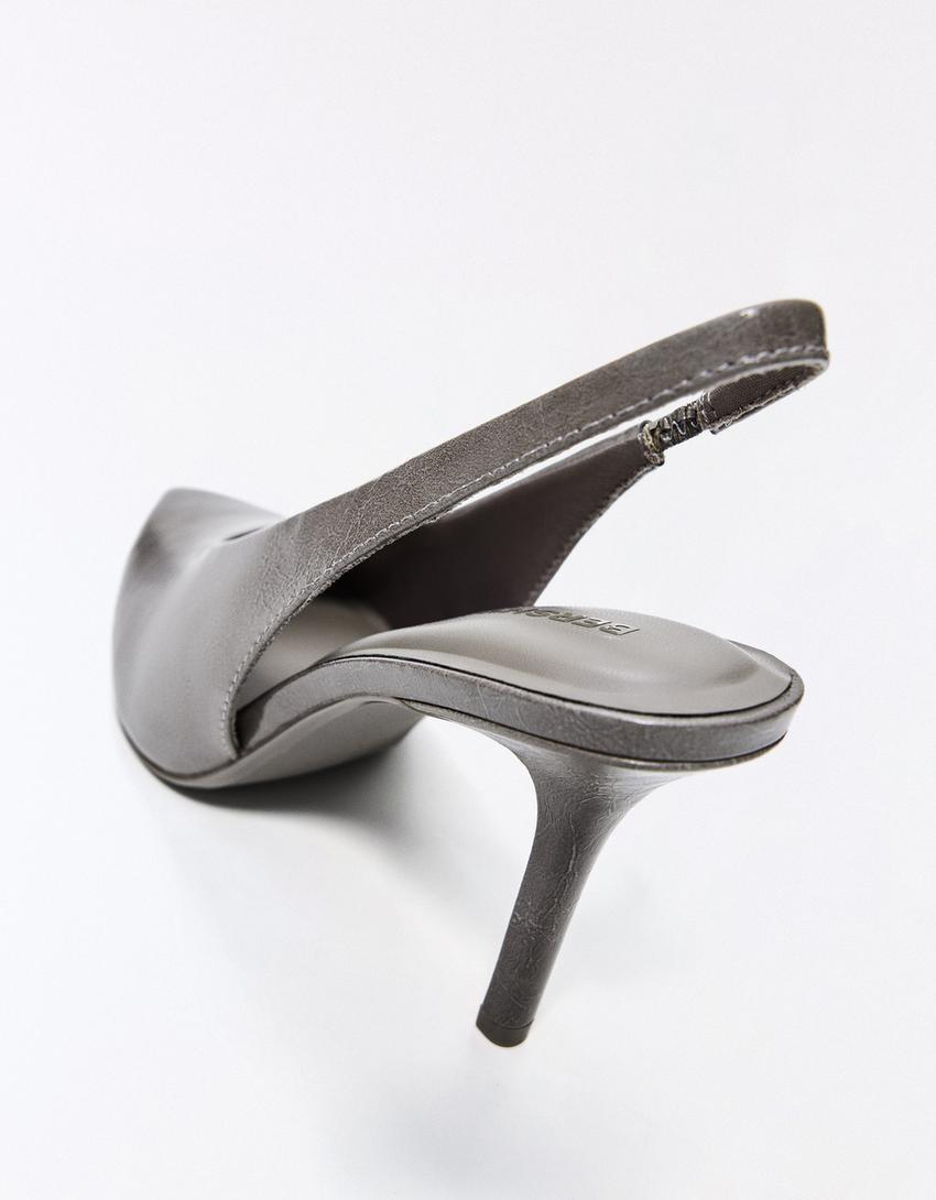 Slingback high-heel shoe-Grey