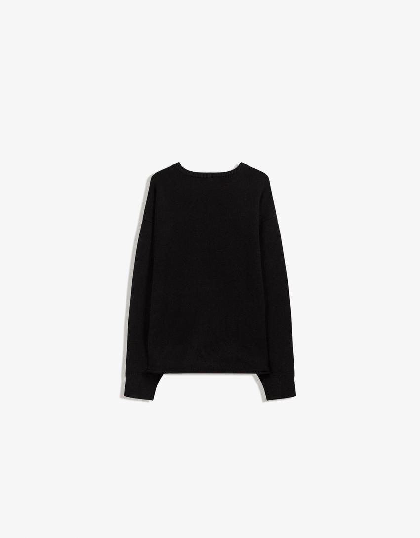 Pulover oversize-Negru
