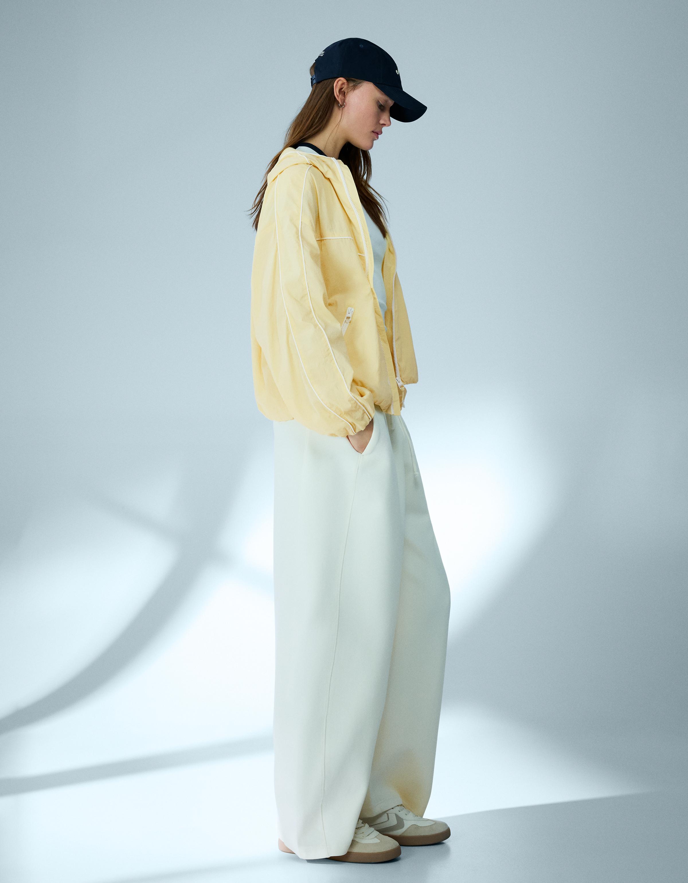 Technical hooded jacket — Beige