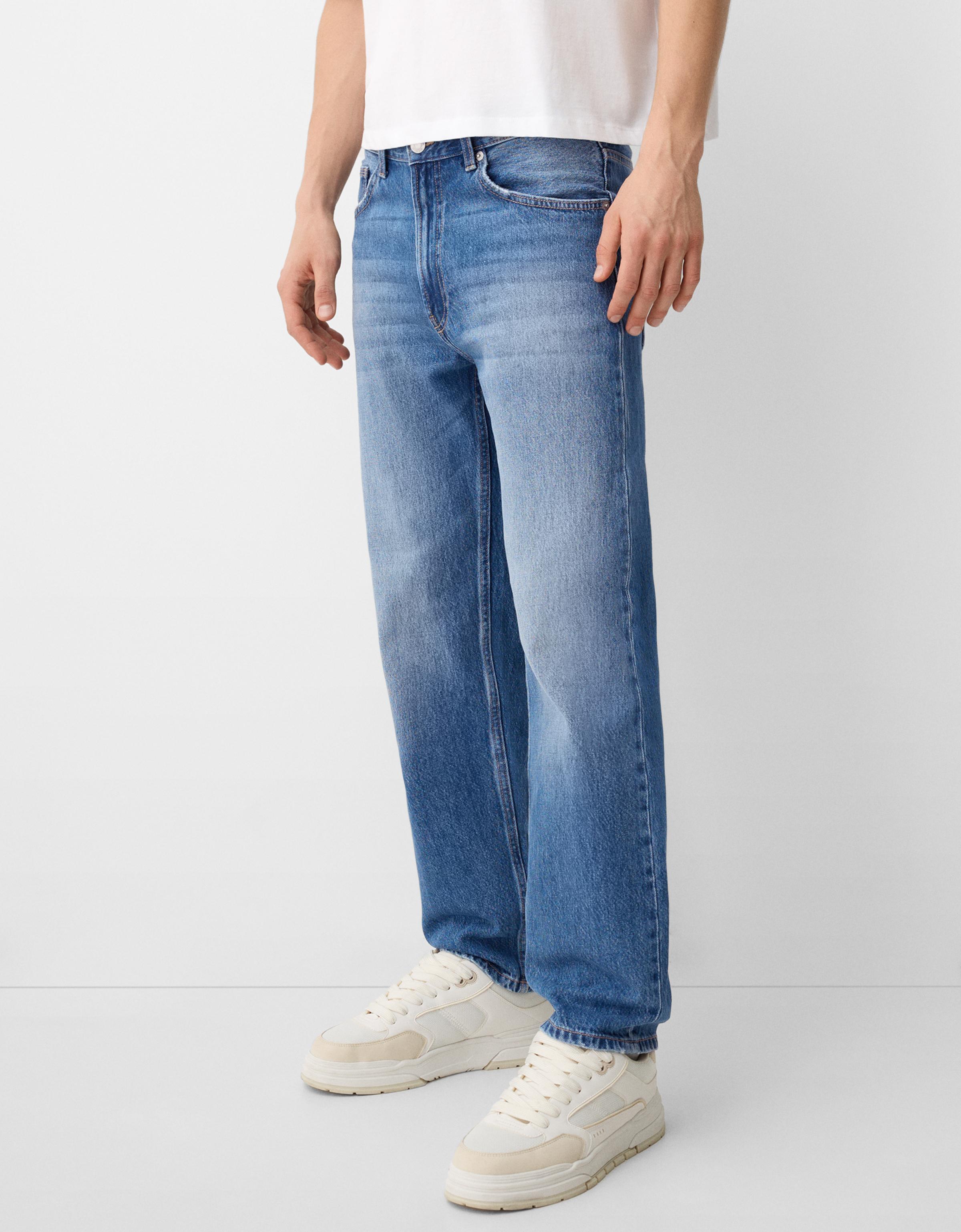 Bershka 90'S Jeans Im Straight-Fit Herren 34 Blau