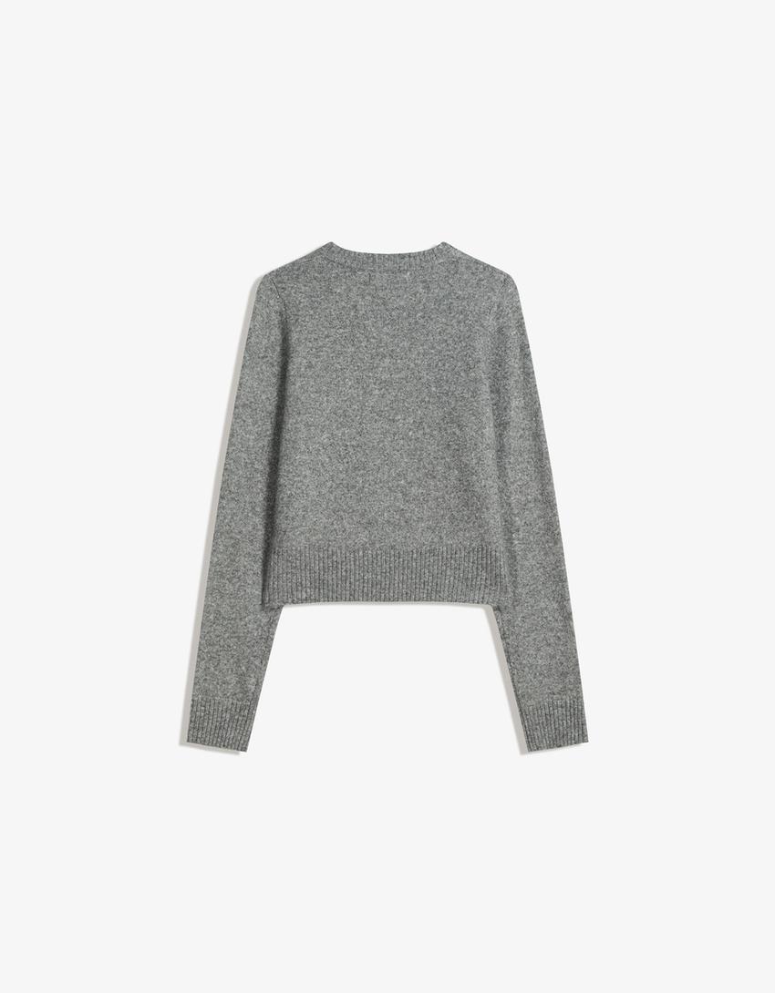 Jersey cuello redondo-Gris