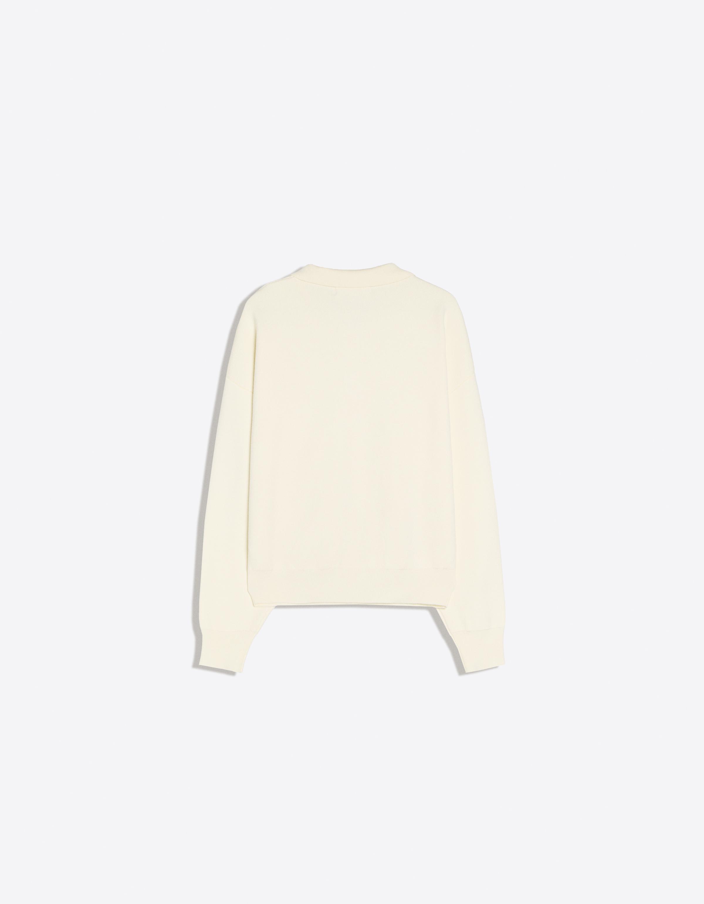 Oversize polo collar jumper — Cream