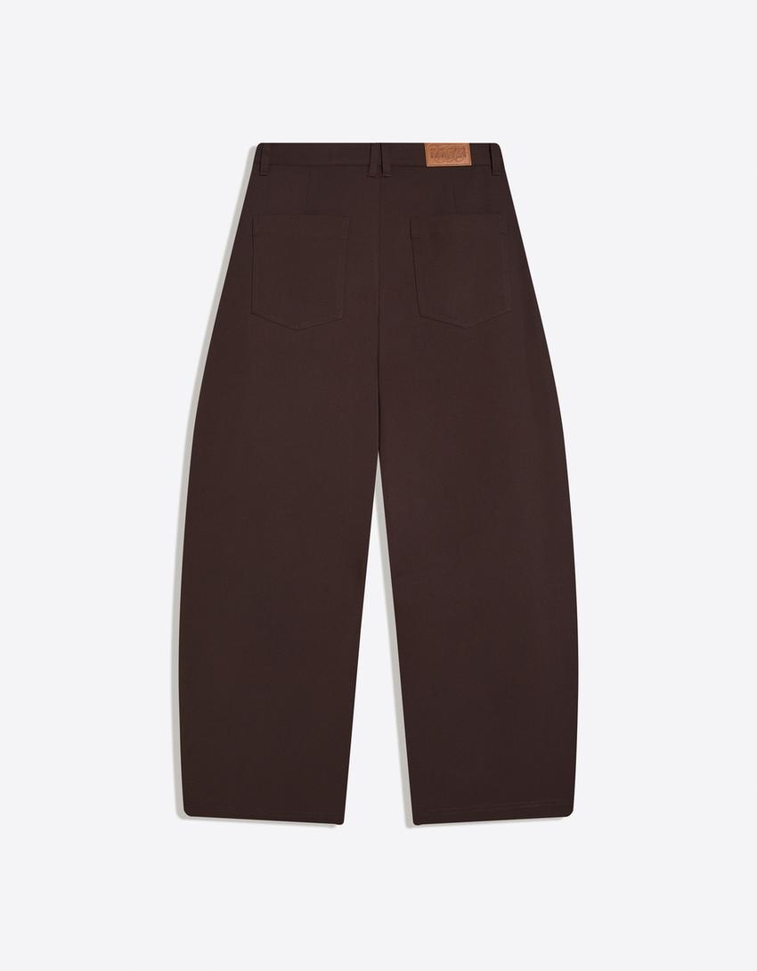 Pantalon barrel Carol Biazin Collection-Marron