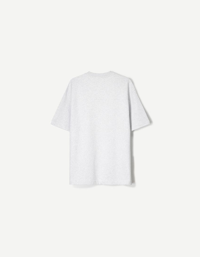 Short sleeve plush T-shirt-Grey-5