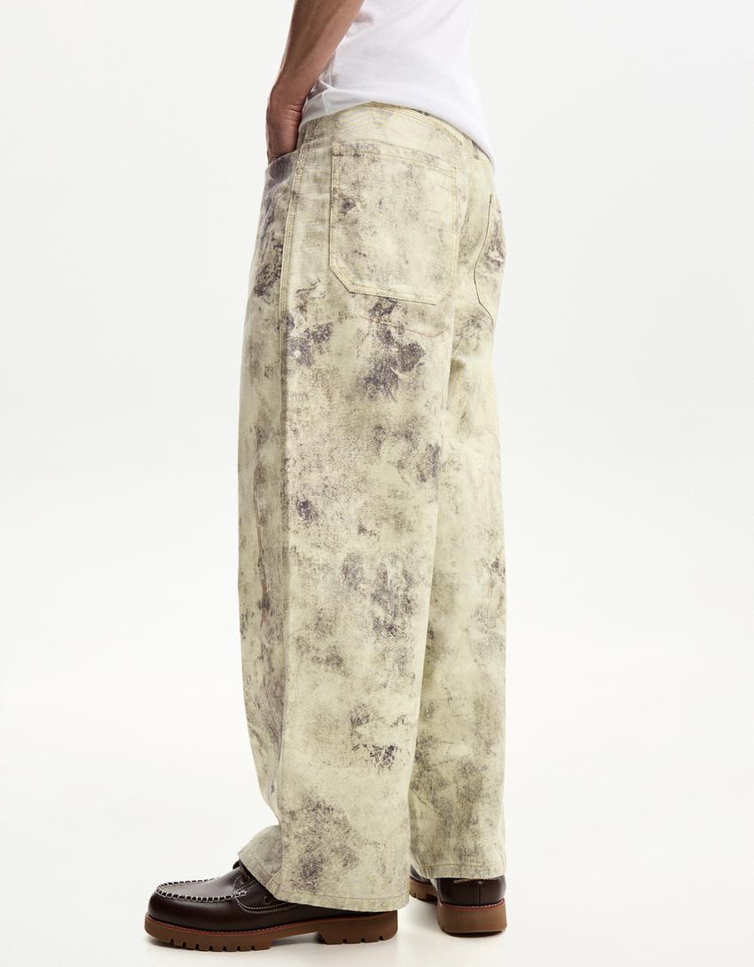 Balloon fit printed trousers