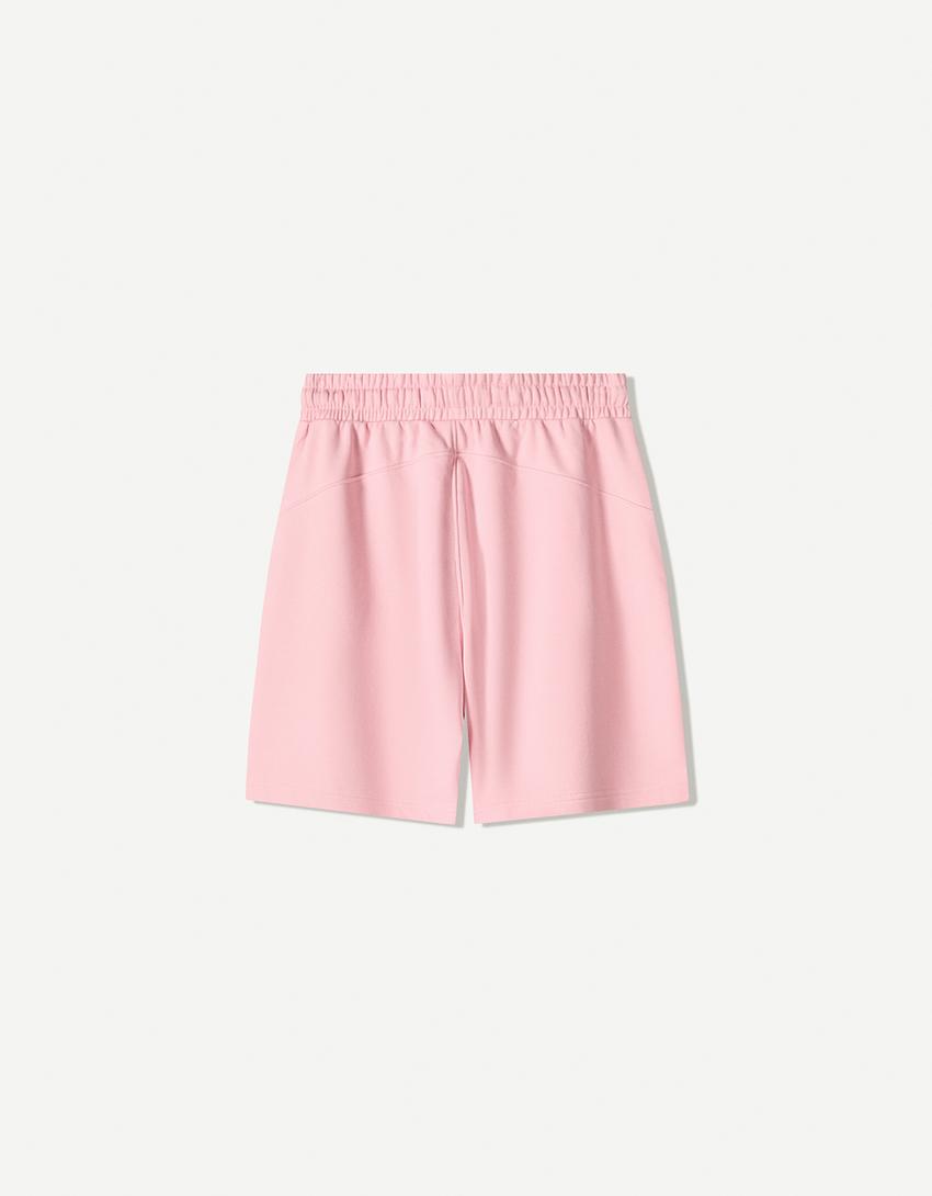 Plush bermuda shorts-Pink