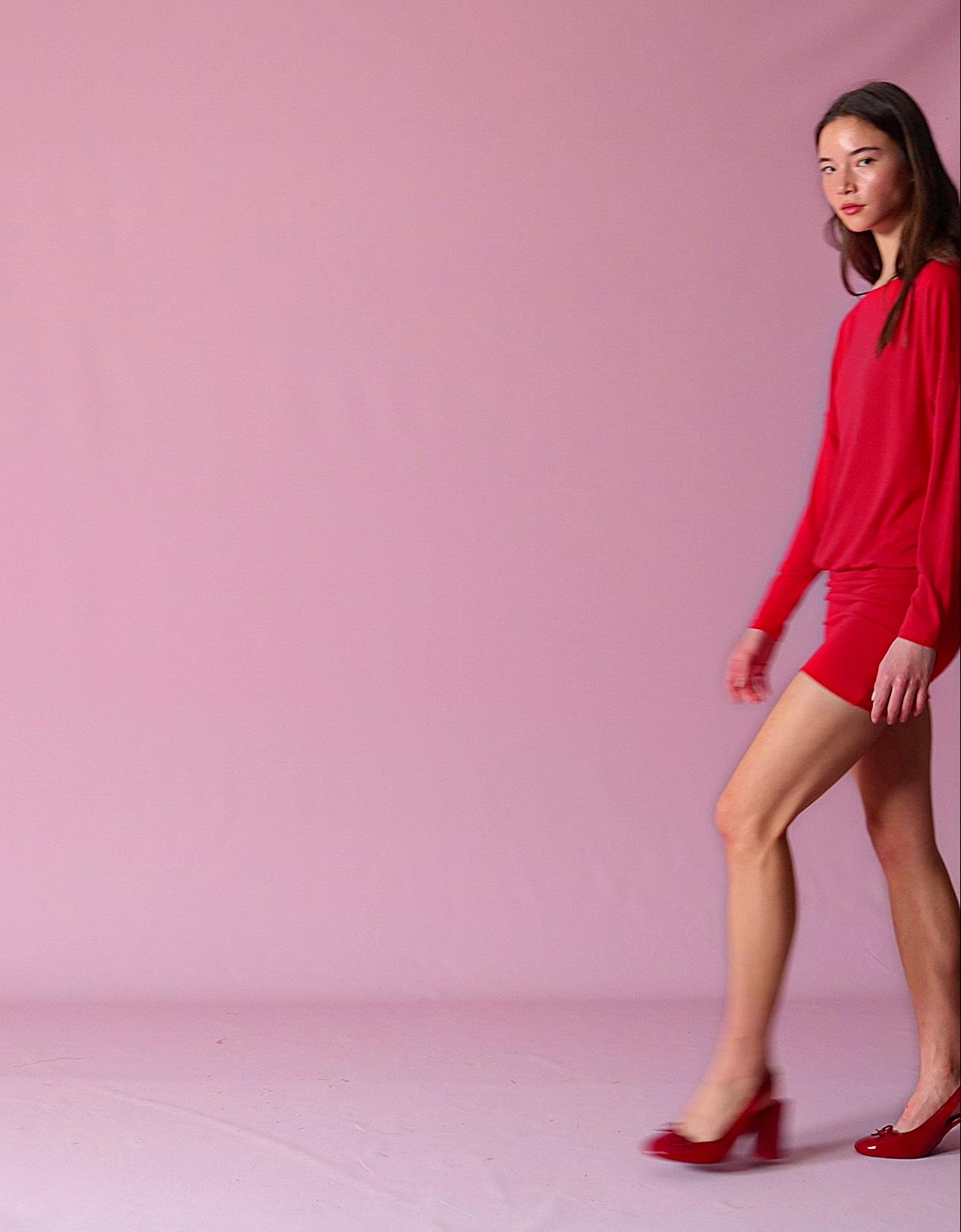 Uzun kollu dar etekli mini elbise - Görsel 33