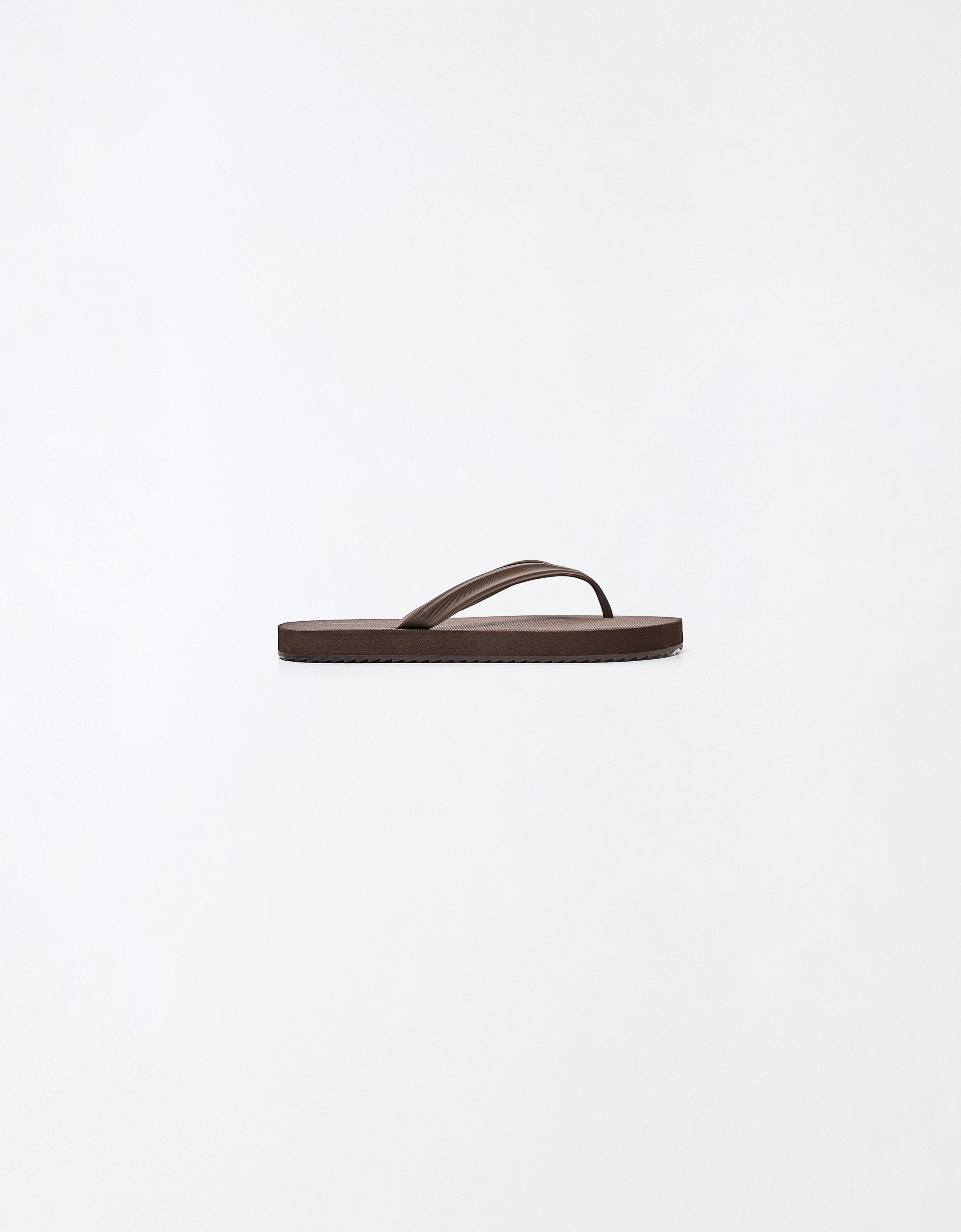 BASIC THONG SANDALS — Brown