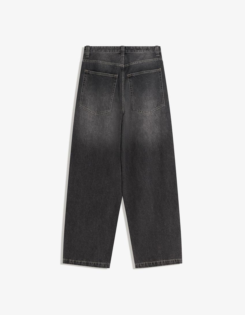 Jeans super baggy strass-Noir