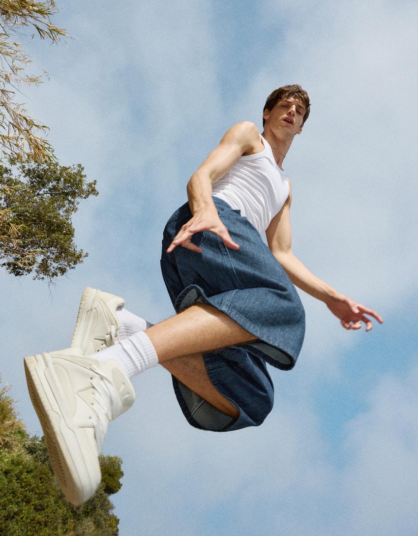 Chunky skater sneakers-WHITE-1