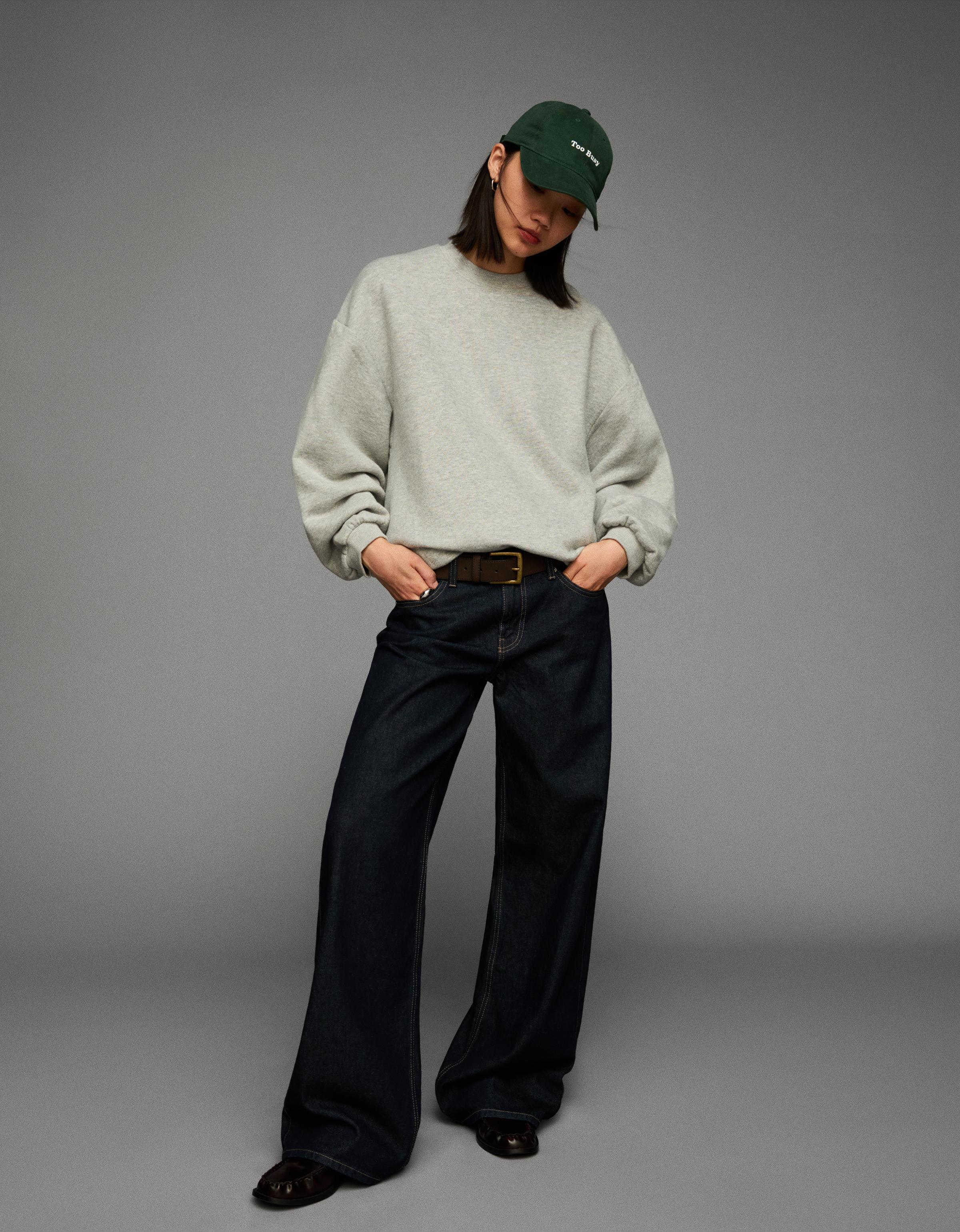 Bershka Oversize-Sweatshirt Mit Taschen Damen S Grau