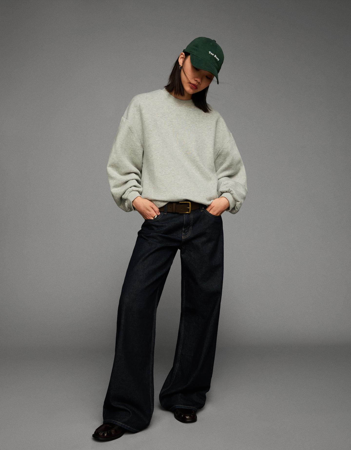 Bershka bluza oversize z kieszeniami szary
