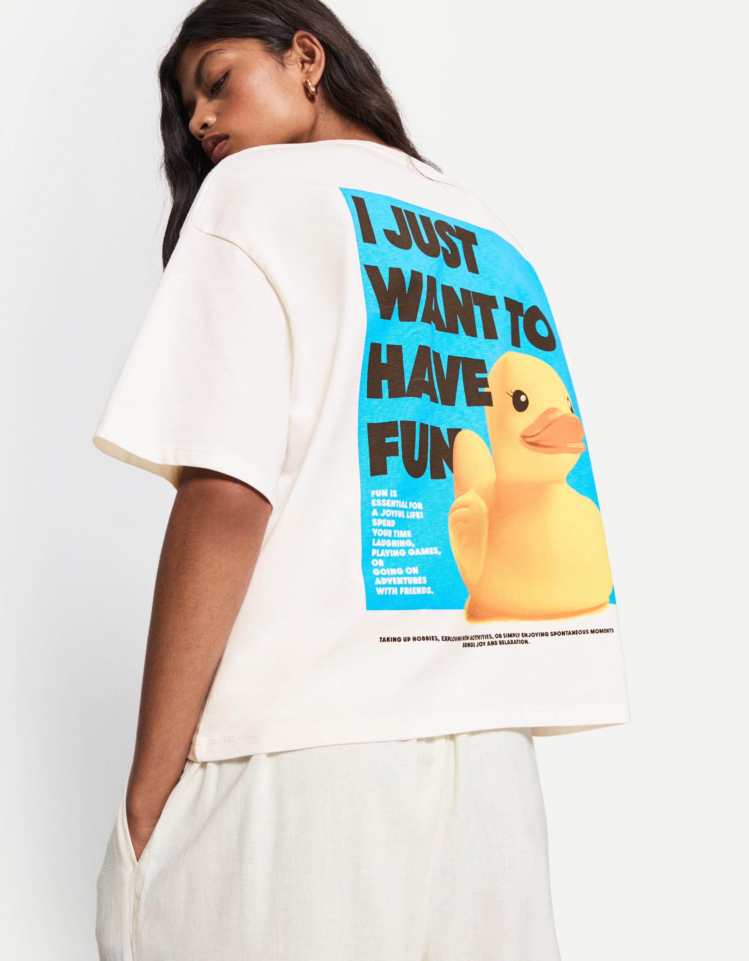 Short sleeve T-shirt with print - T-shirts - BSK Teen | Bershka