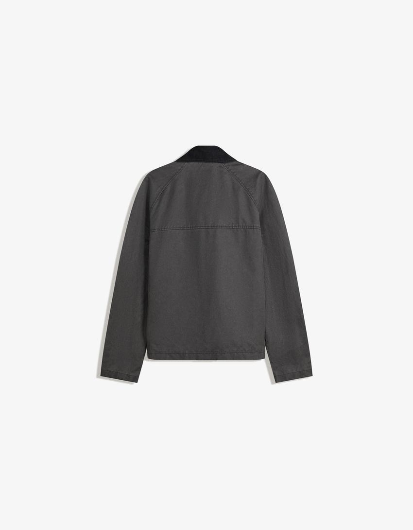 Waxed-effect jacket-Black